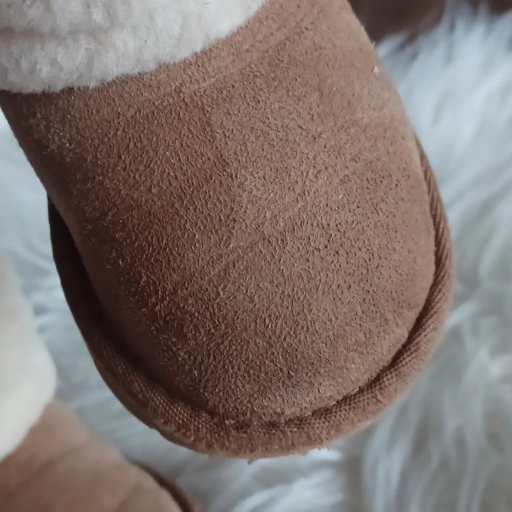Toddler UGG Sheepskin Boots with Cream and Brown Accents